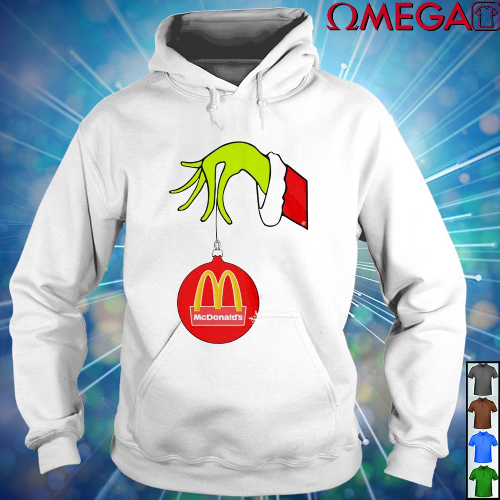 McDonald's symbol with grinch santa hat christmas shirt, hoodie