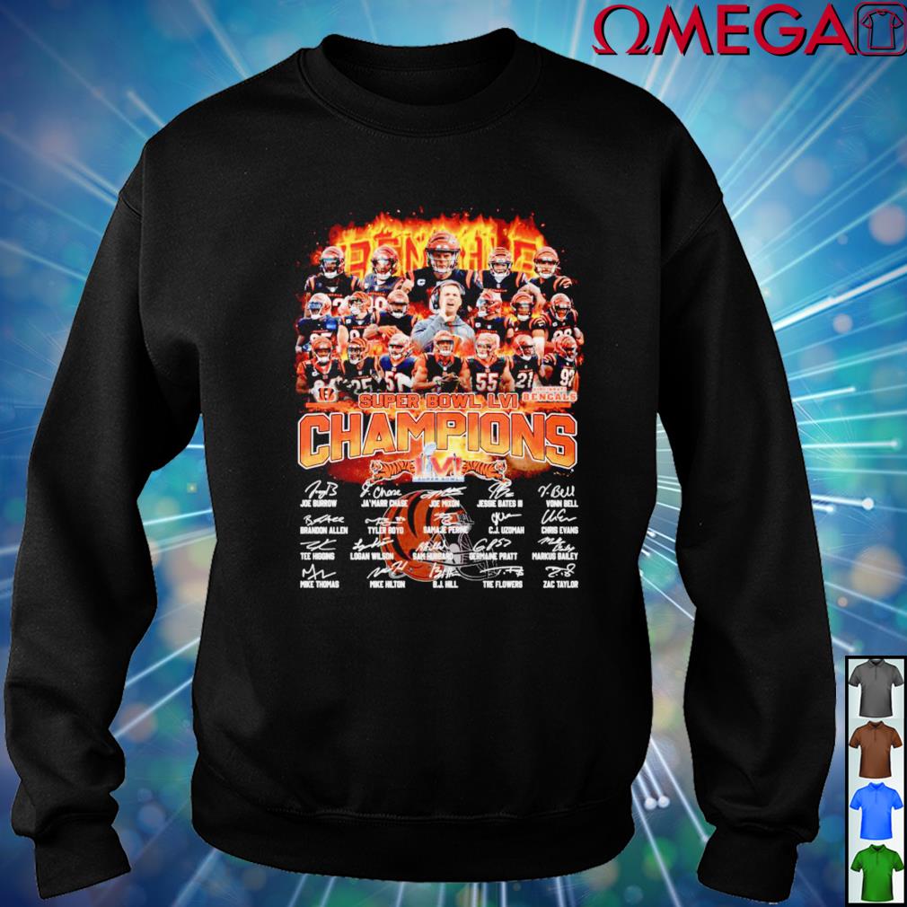 Official official Super Bowl LVI 2022 Champions Cincinnati Bengals  Signatures Shirt, hoodie, sweater, long sleeve and tank top