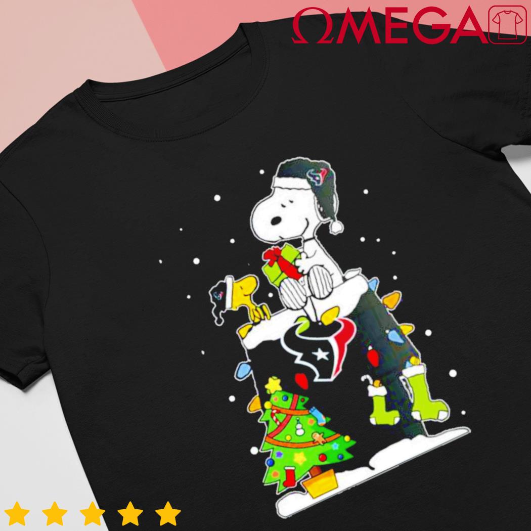 Snoopy and Woodstock Merry Christmas To All And To Houston Texans T-shirt,  hoodie, sweater, long sleeve and tank top