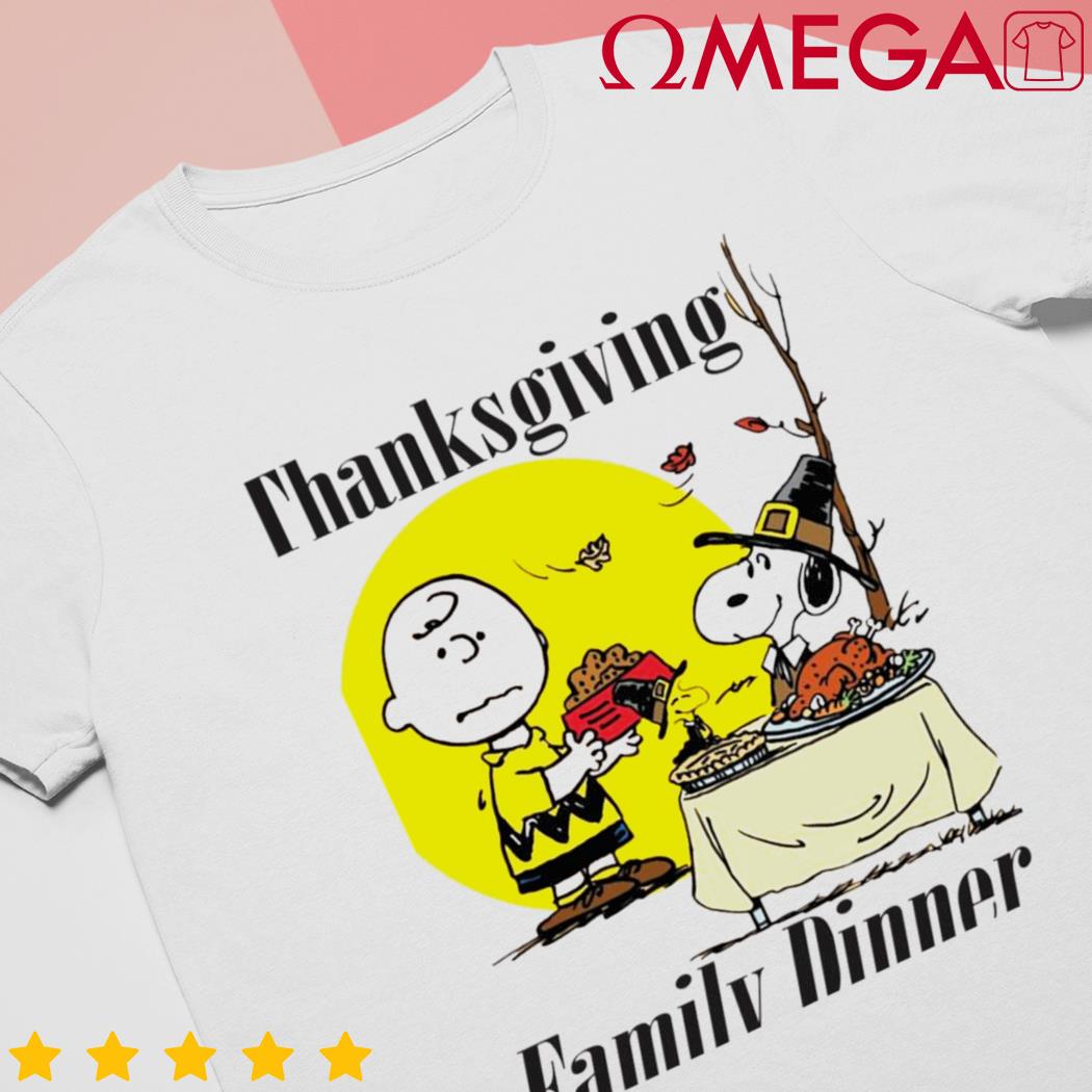 Snoopy Brown Peanuts Thanksgiving family dinner shirt