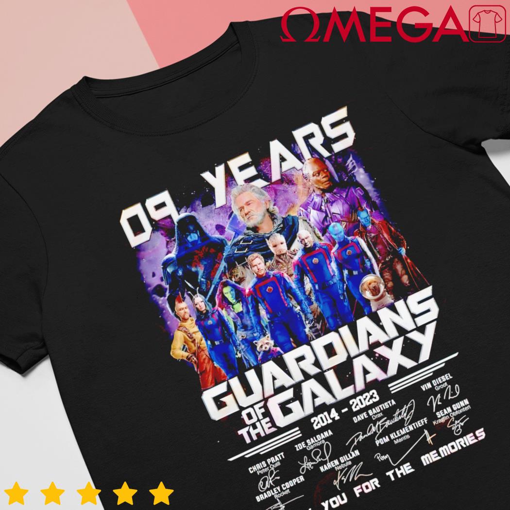 Guardians of The Galaxy 09 Years 2014 – 2023 thank you for the memories t-shirt