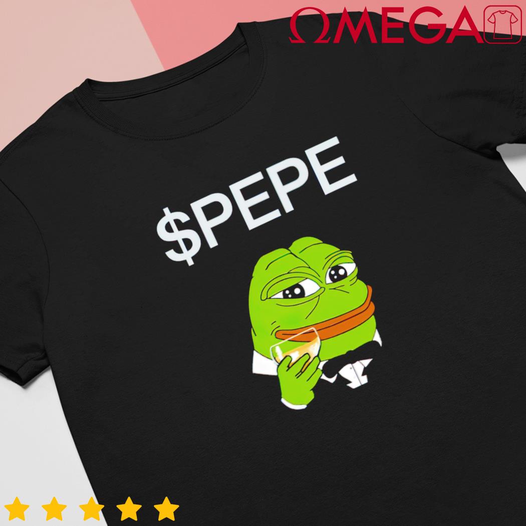 Pepe drinking wine meme shirt