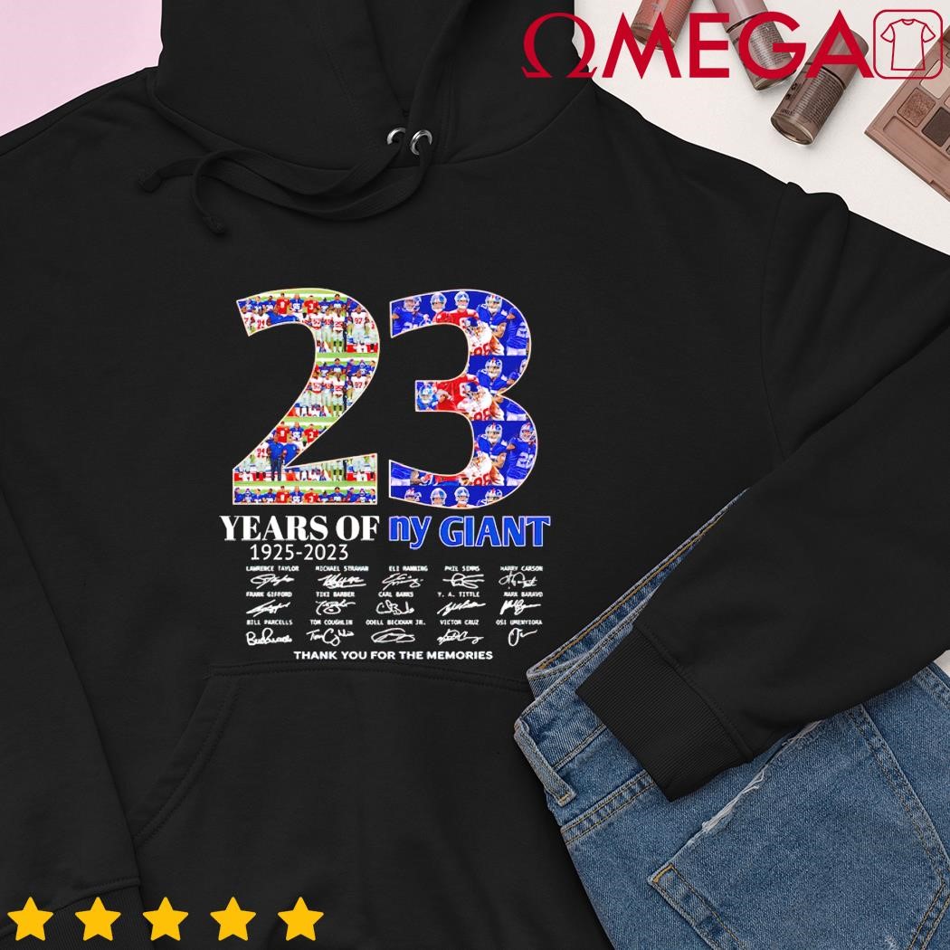 New York Giants 23 Years Of My Giant 1925-2023 Signature t-shirt