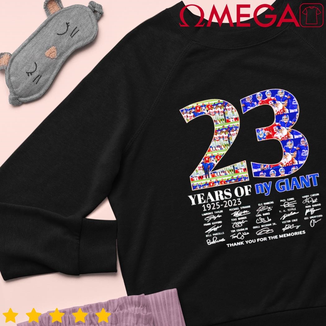 New York Giants 23 Years Of My Giant 1925-2023 Signature t-shirt