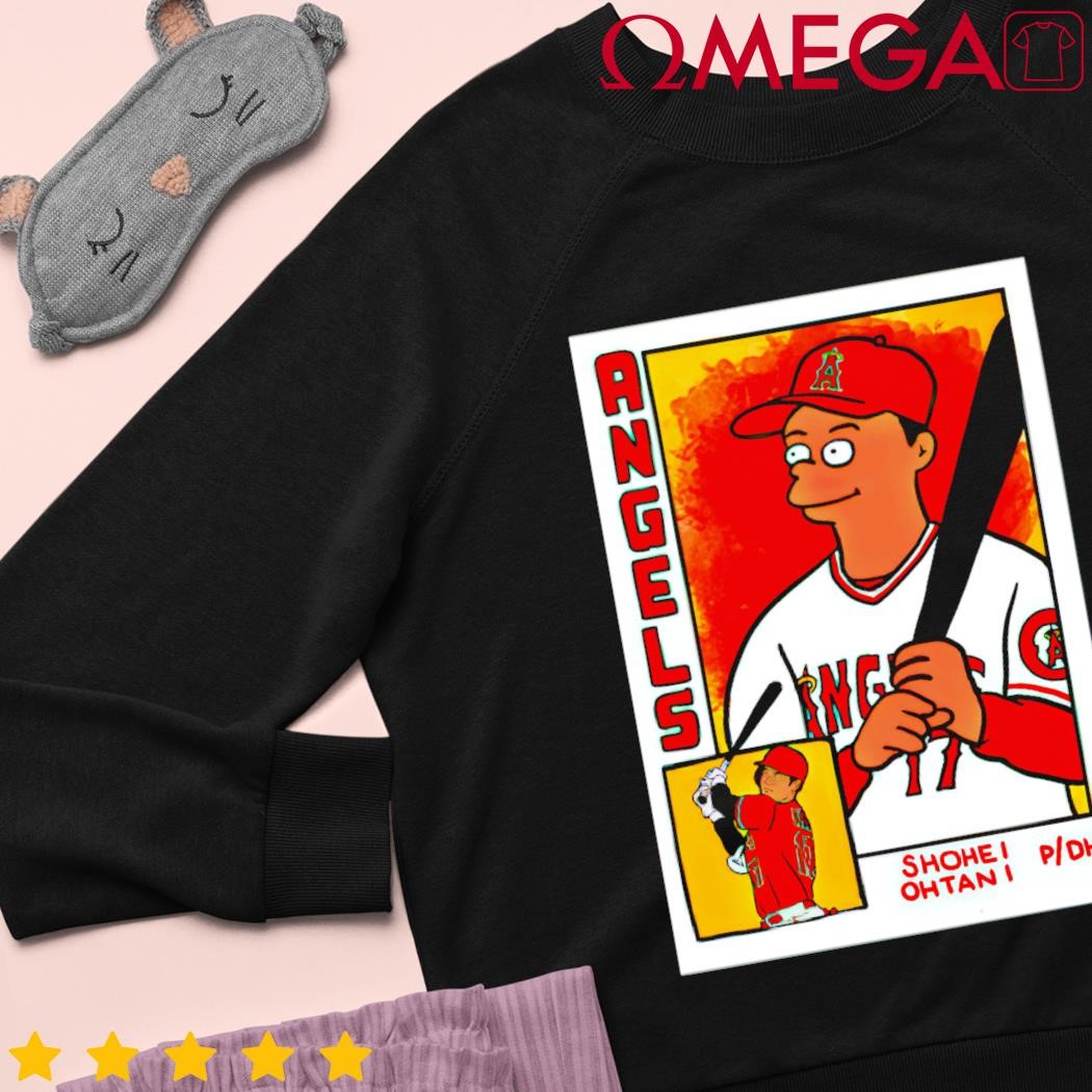 Shohei Ohtani Shirt, Simpsons Inspired Baseball Card Parody Tee - Olashirt