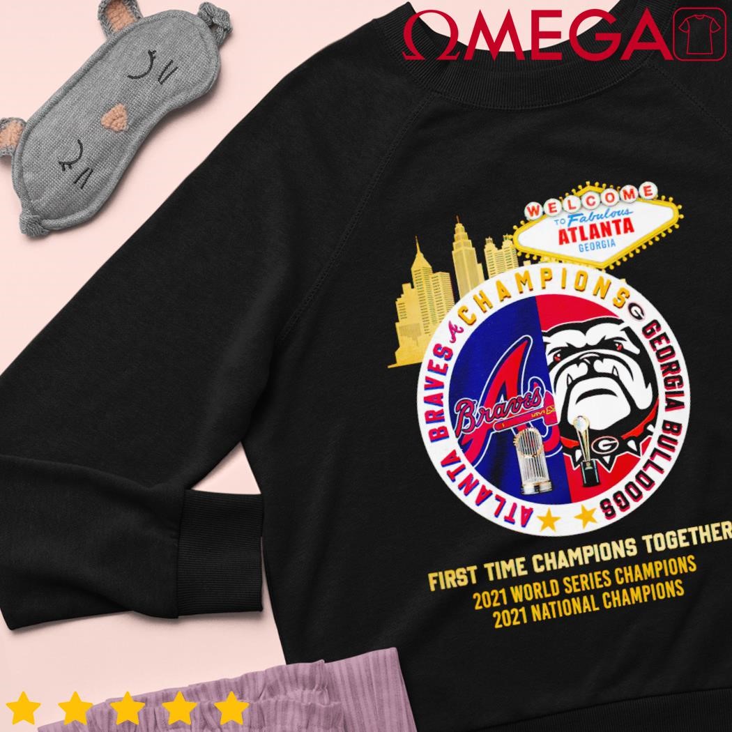 Atlanta Braves Georgia Bulldogs Champions First Time Together Logo