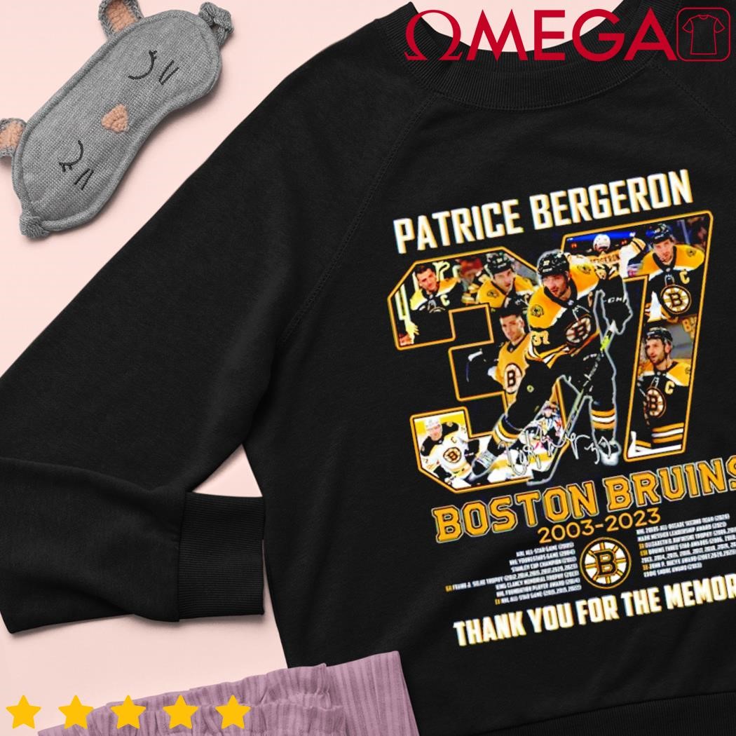 Boston Bruins 2003 – 2023 37 Patrice Bergeron thank you for the