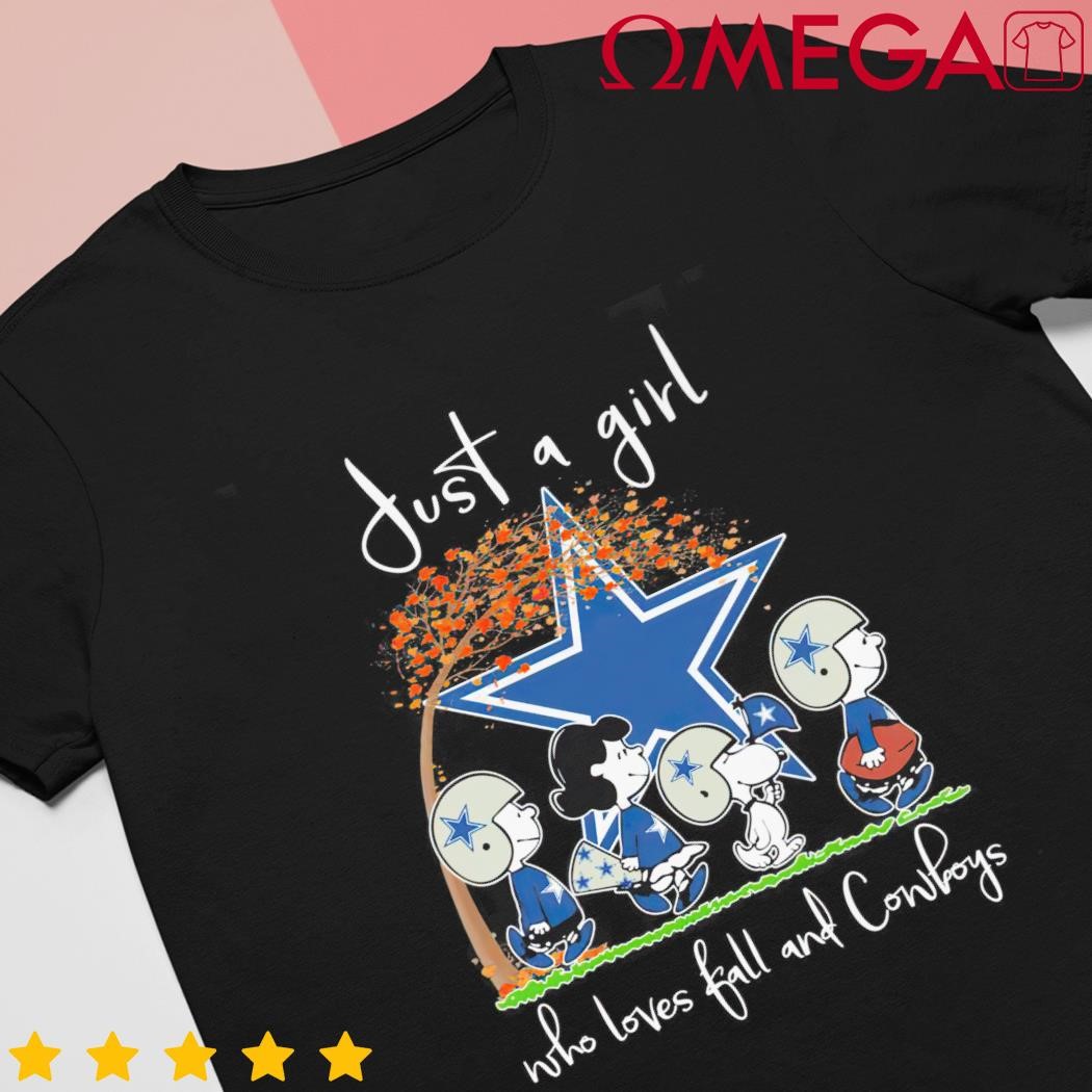 Snoopy Just A Girl Who Loves Peanuts and Dallas Cowboys Fall Shirt