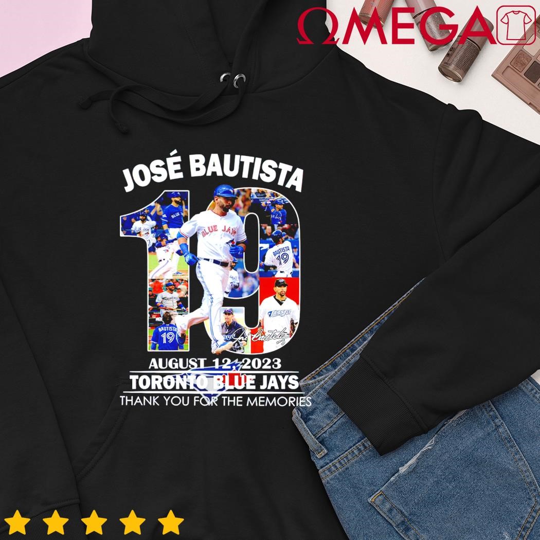 Toronto Blue Jays 19 Jose Bautista Thank You For The Memories signature  shirt, hoodie, sweater, long sleeve and tank top