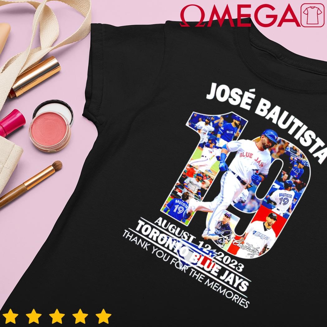 Jose Bautista Toronto Blue Jays 2023 signature thank you for the memories  shirt, hoodie, sweater, long sleeve and tank top