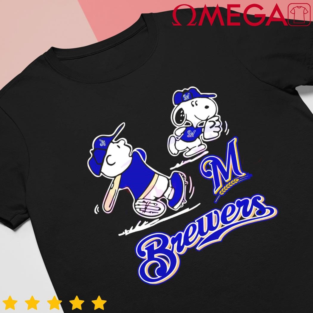 Official Peanuts Charlie Brown And Snoopy Playing Baseball Milwaukee  Brewers Shirt, hoodie, sweater, long sleeve and tank top