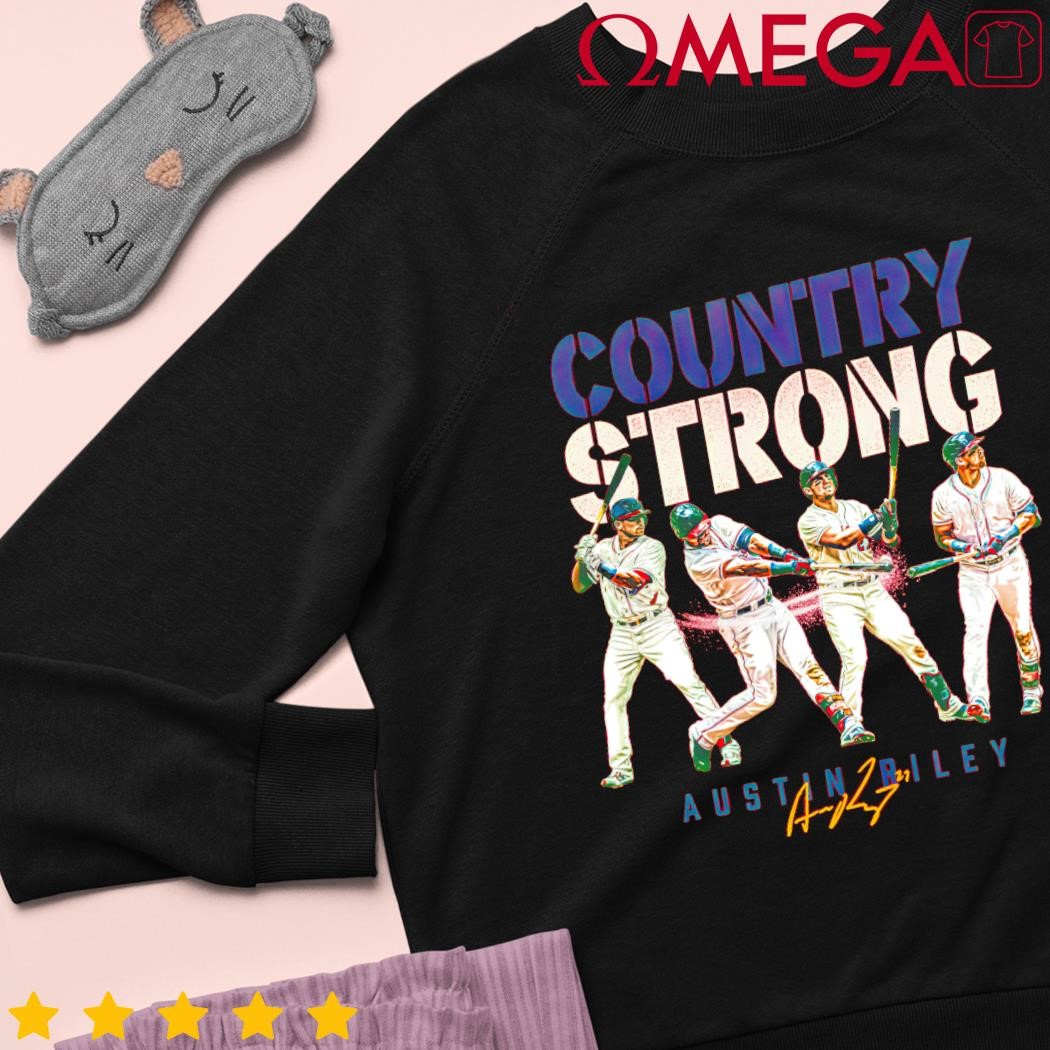 Official austin riley country strong mlbpa T-shirt, hoodie