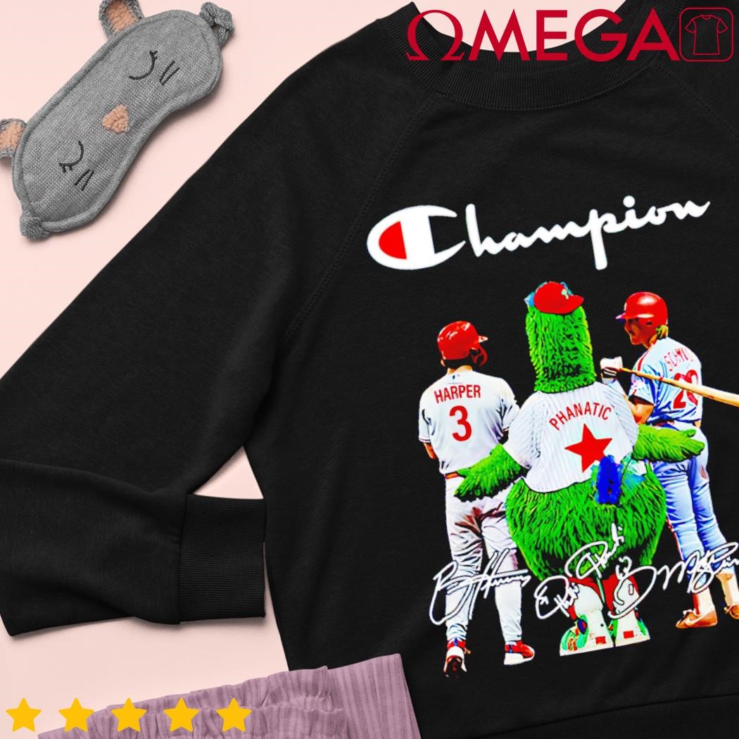 Champion Bryce Harper Phanatic Mascot and Mike Schmidt Philadelphia  Phillies signatures shirt, hoodie, sweater, long sleeve and tank top