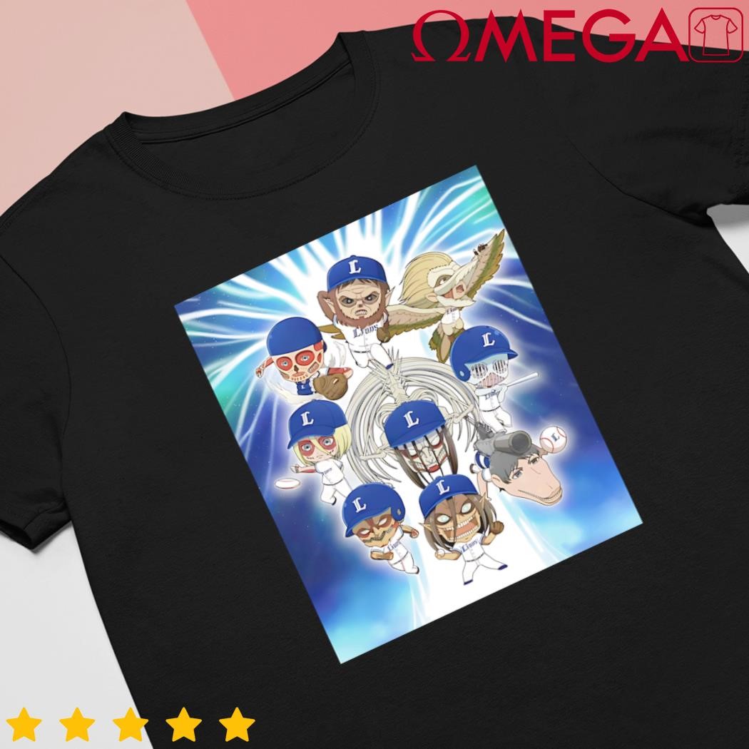 Anime Shingeki no Kyojin Seibu Lions baseball chubby shirt