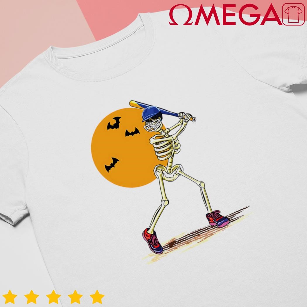 Baseball Skeleton Halloween Boy Baseball Halloween Retro shirt