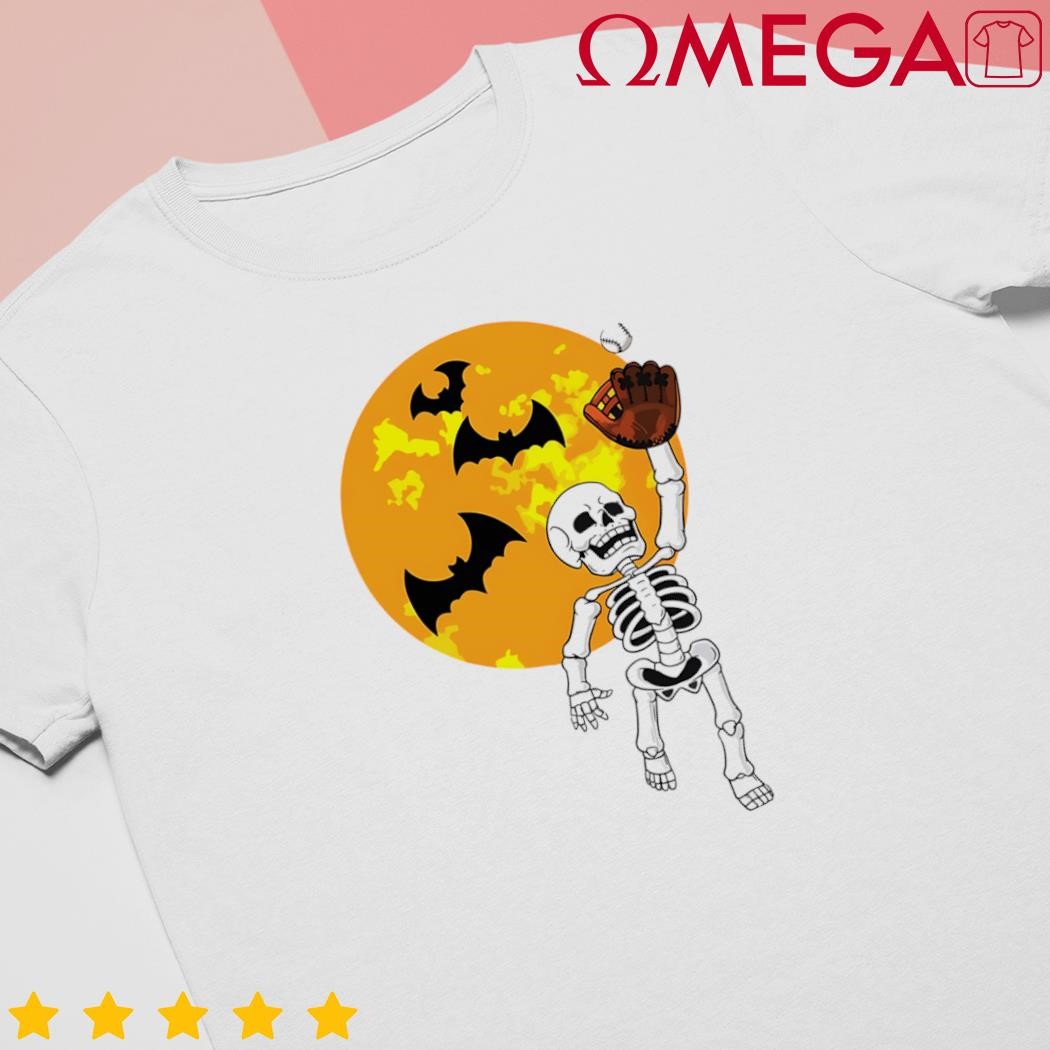 Baseball Skeleton Halloween Boy Baseball Hallowen Retro shirt