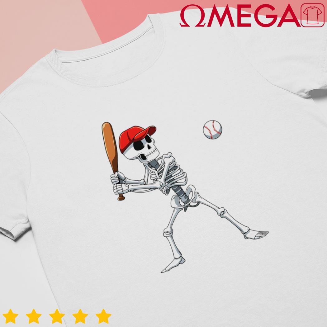 Baseball Skeleton Halloween Skeleton Playing Baseball Cartoon shirt