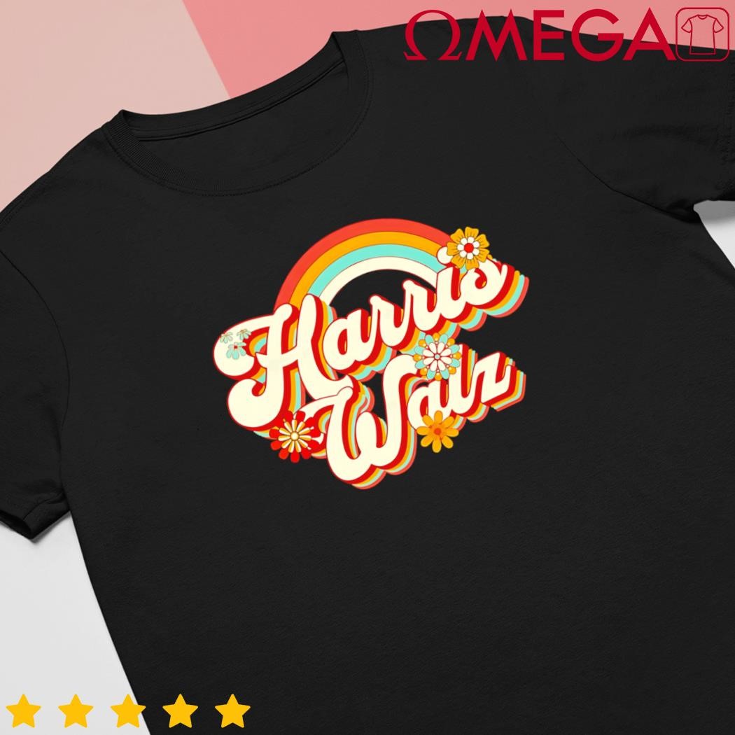 Boho Rainbow Kamala Harris Tim Walz Waltz Flowers shirt