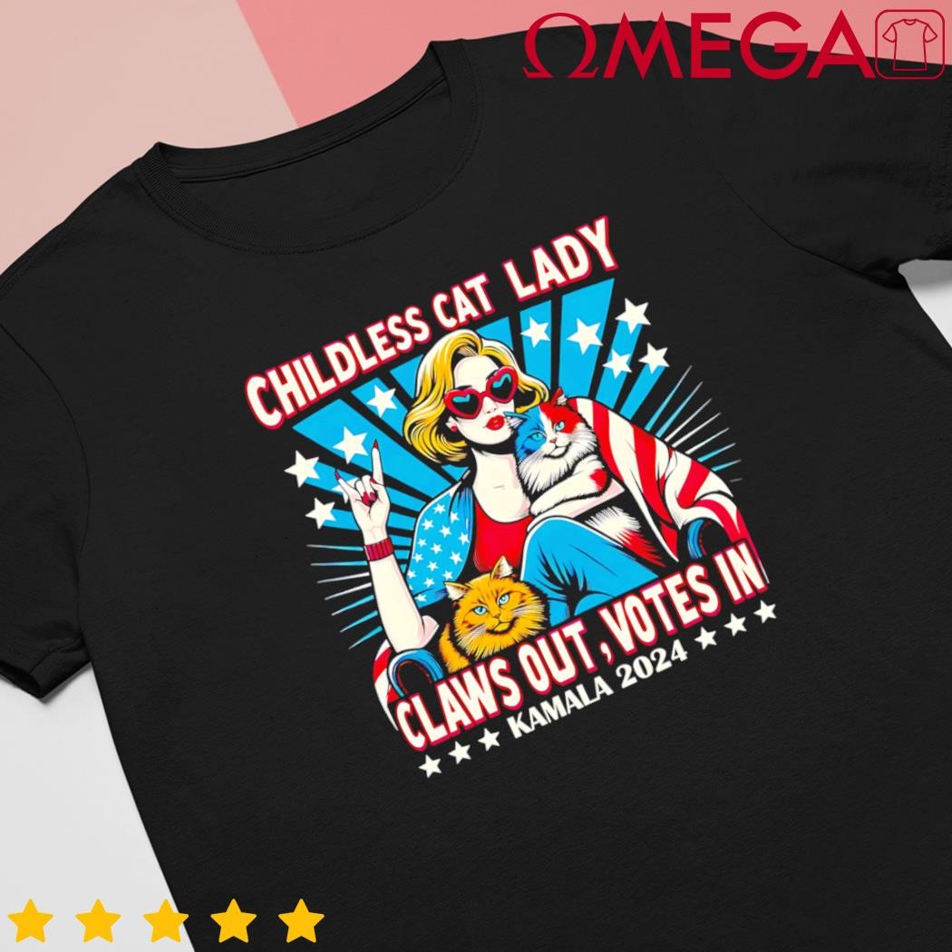 Childless cat lady claws out votes in Kamala Harris graphic shirt