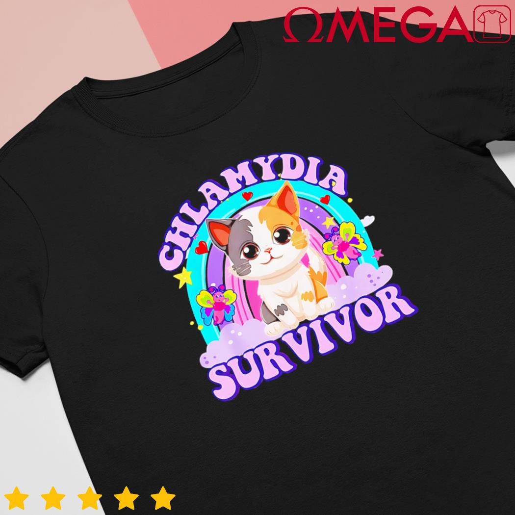 Chlamydia survivor cat rainbow gift shirt