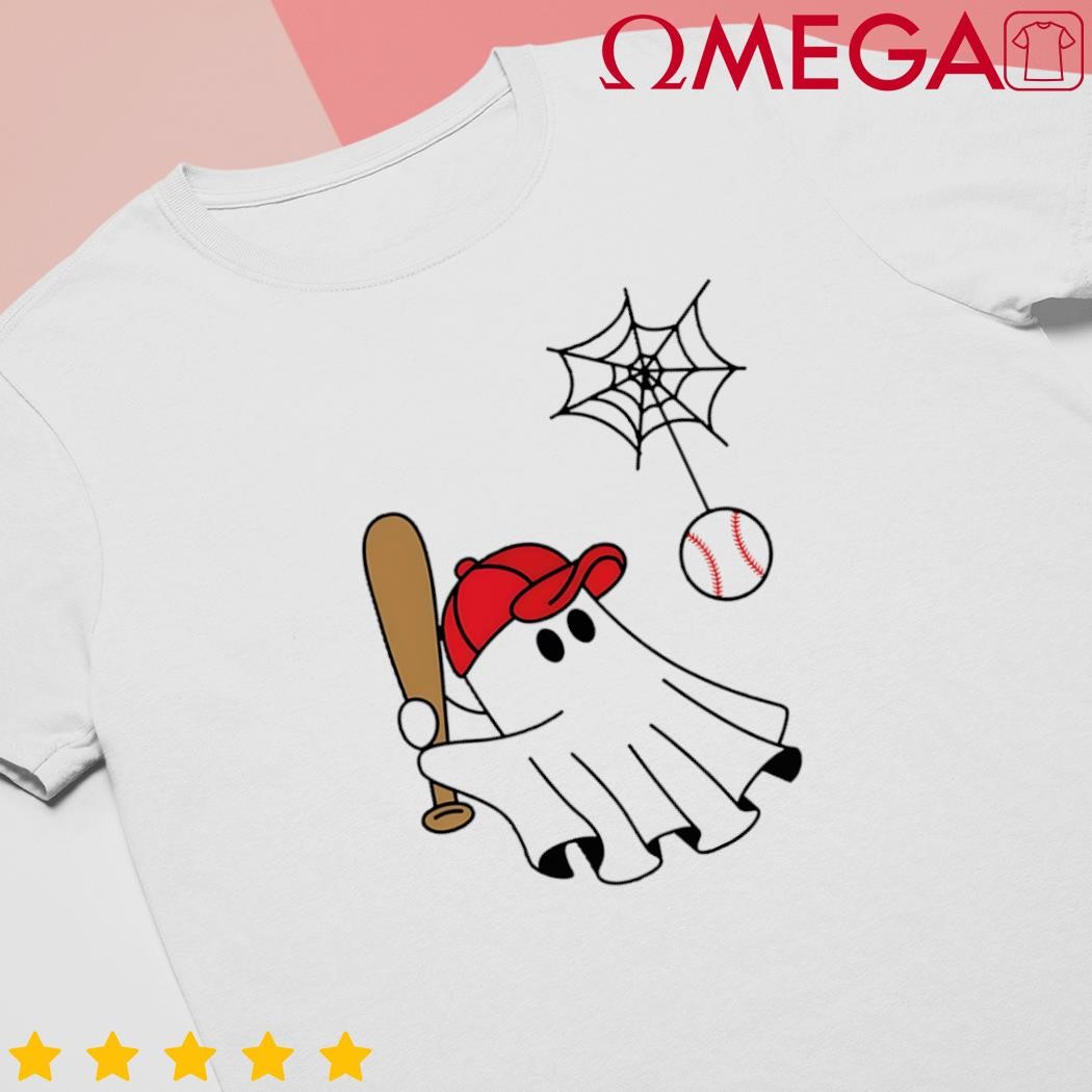 Cute Halloween baseball ghost game day baseball lover shirt