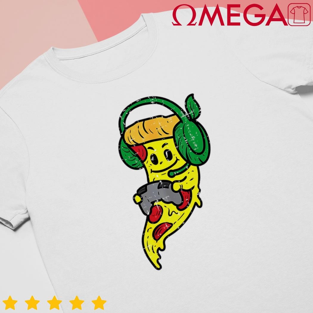 Gamer pizza video gaming funny food gift shirt