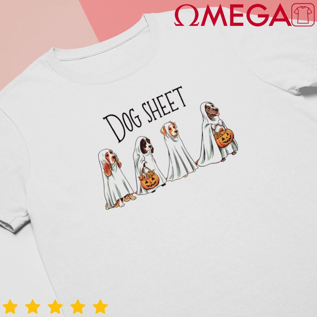 Ghost dog sheet Halloween cartoon shirt