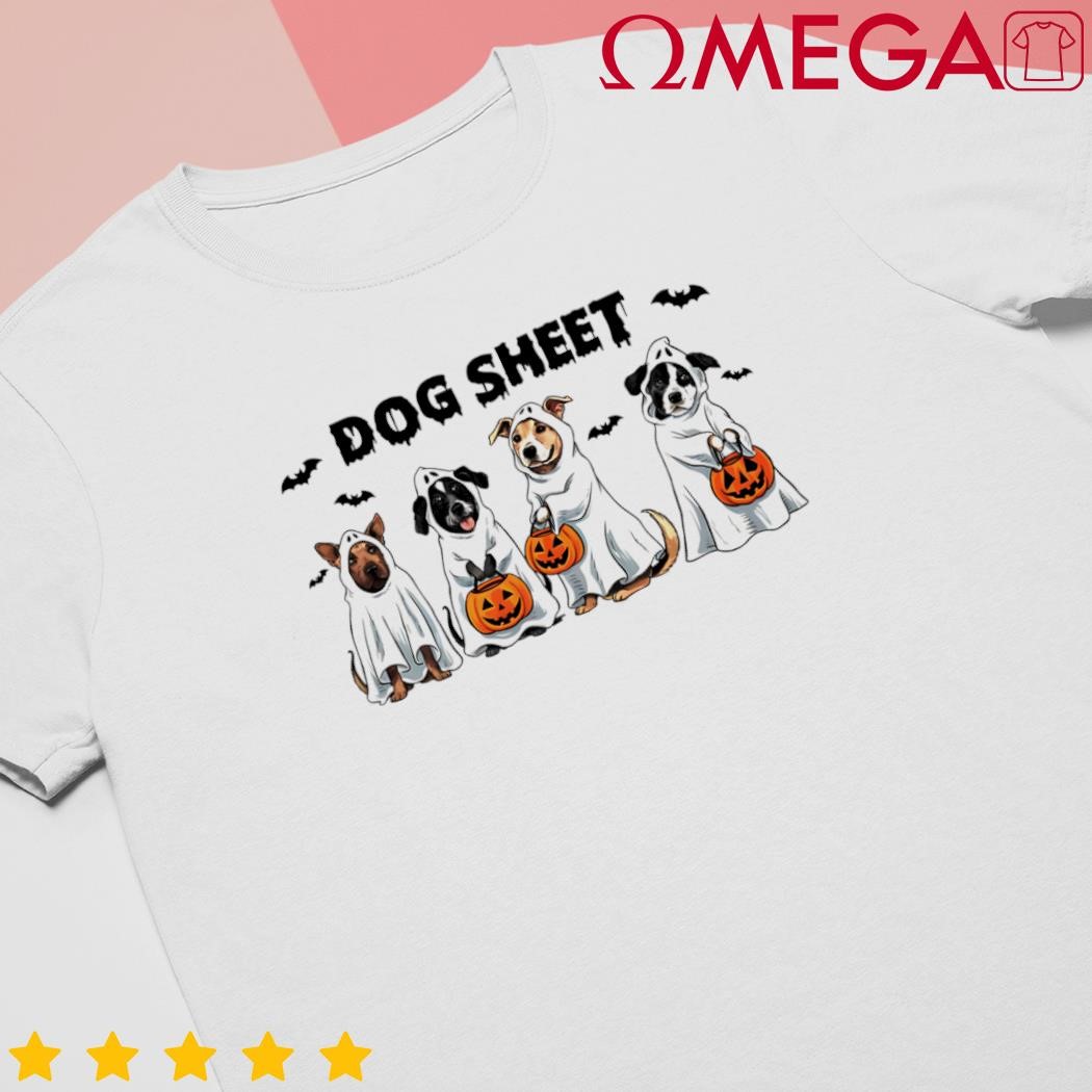 Ghost dog sheet pumpkin Halloween cartoon shirt