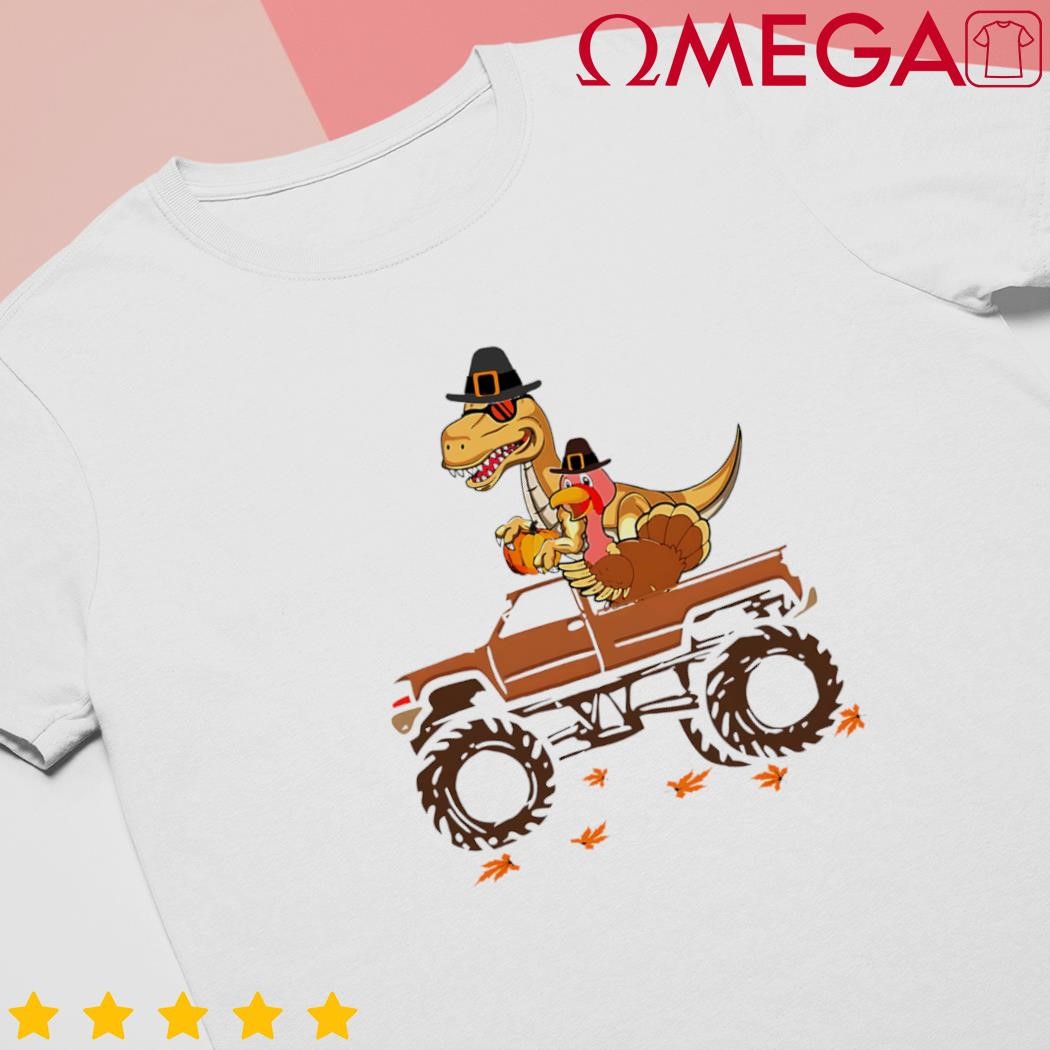 Happy Thanksgiving Dinosaur Turkey Riding Truck shirt