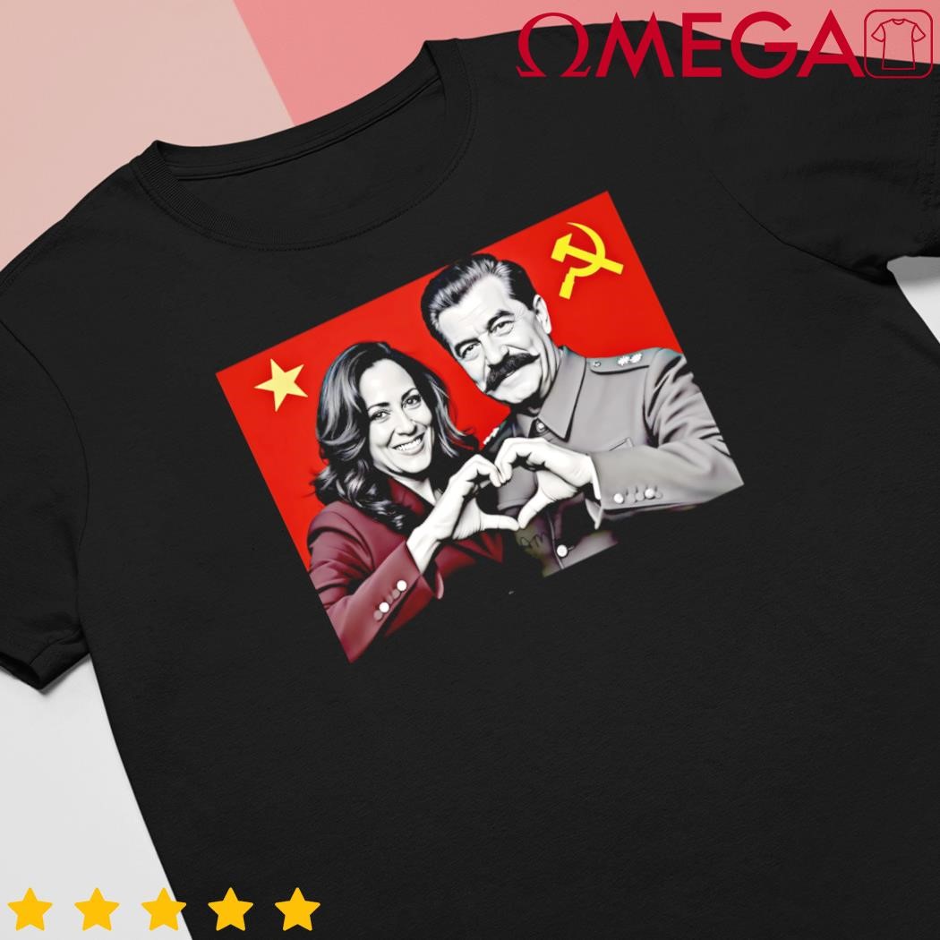 Kamala Harris and Joseph Stalin hand heart shirt