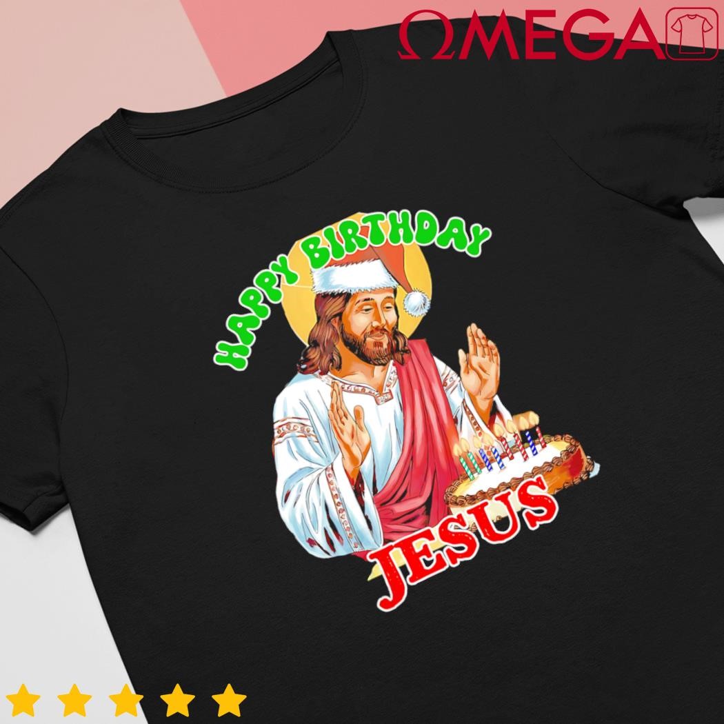 Merry Christmas Happy Birthday Jesus Christian Holiday Retro shirt