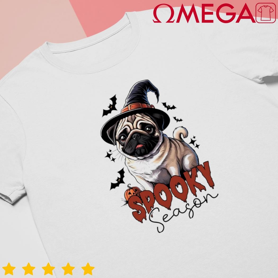 Spooky season cute pug Halloween graphic shirt