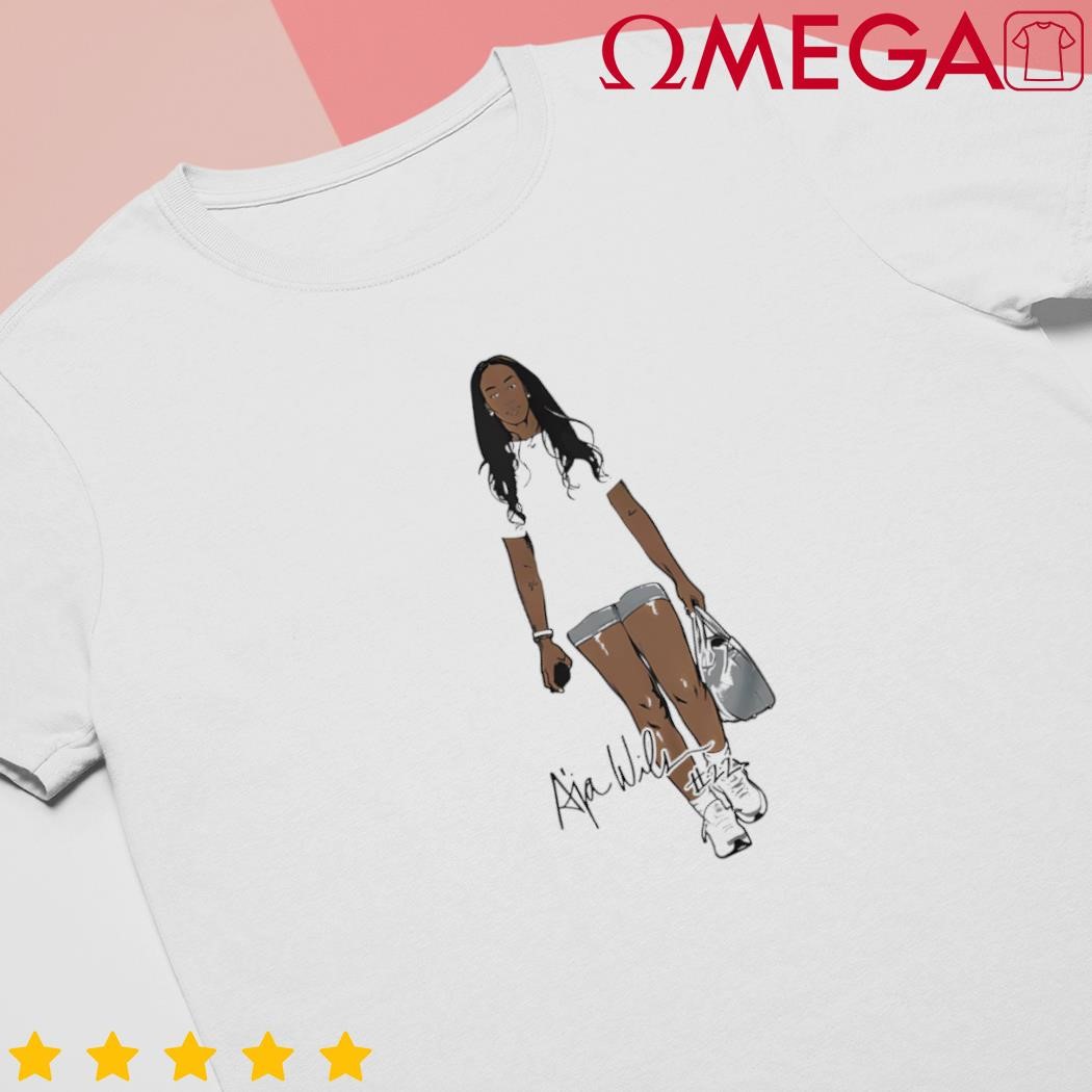 A'ja Wilson White Las Vegas WNBPA Cartoon Signature shirt