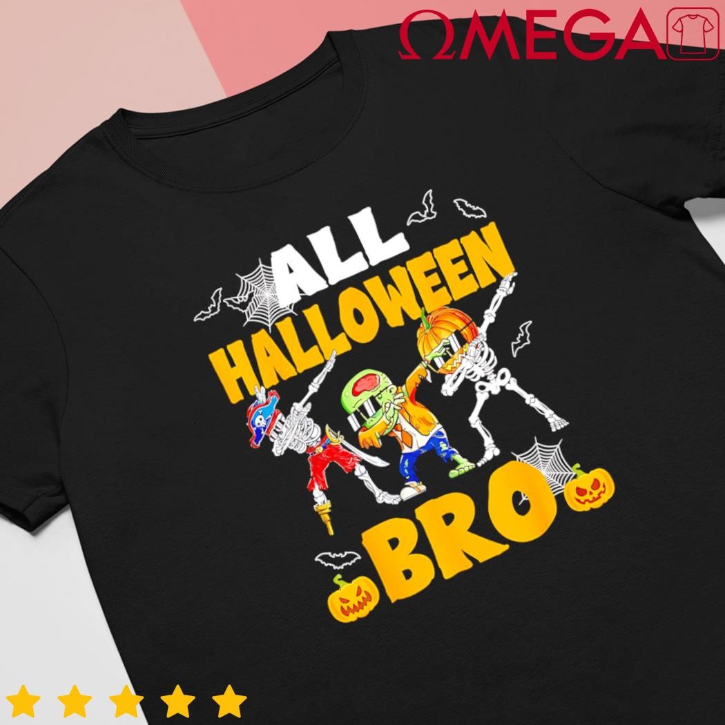 All Halloween Bro Dabbing Skeleton Jack O Lantern shirt