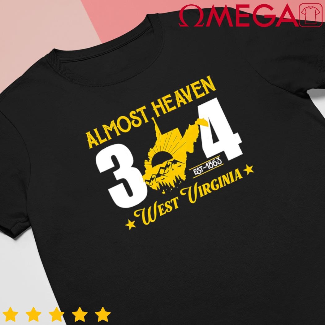 Almost Heaven 304 West Virginia Map Retro shirt