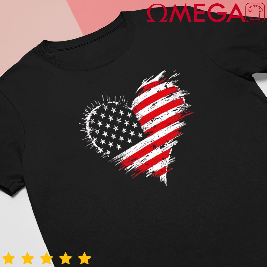 American Flag Heart Patriotic shirt