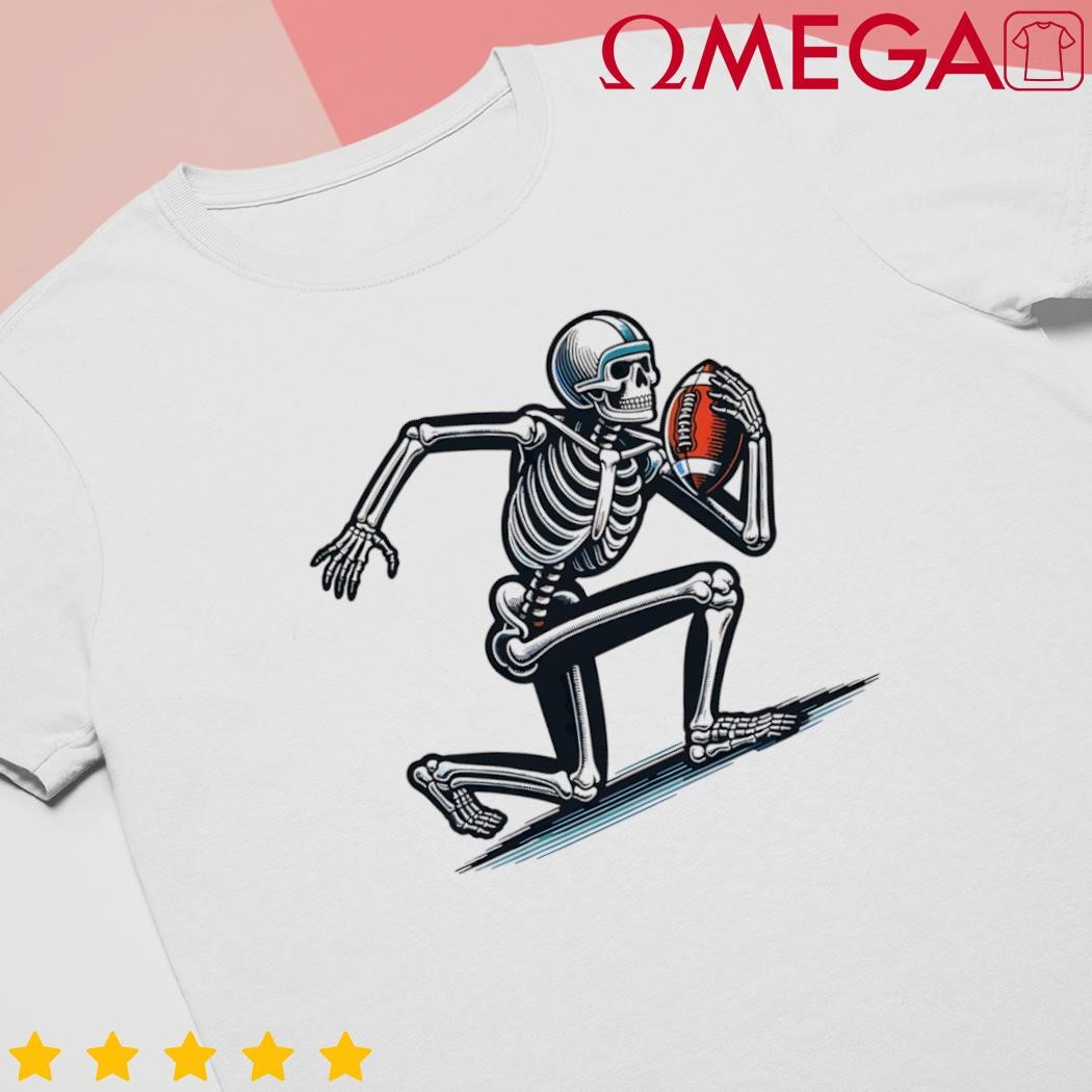 American Football Skeleton Boy Football Fan Halloween Horror shirt