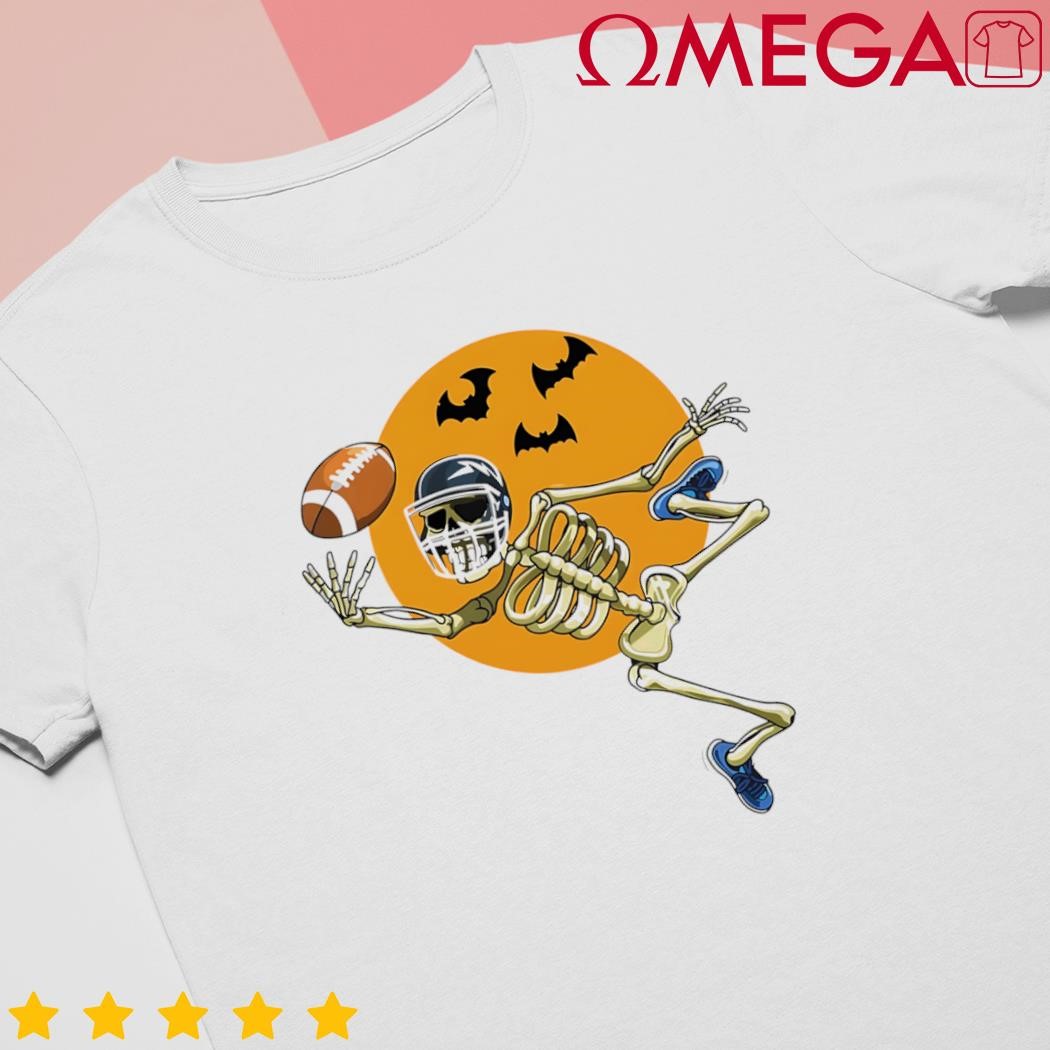 American Football Skeleton Halloween Boy Football Fan Retro shirt