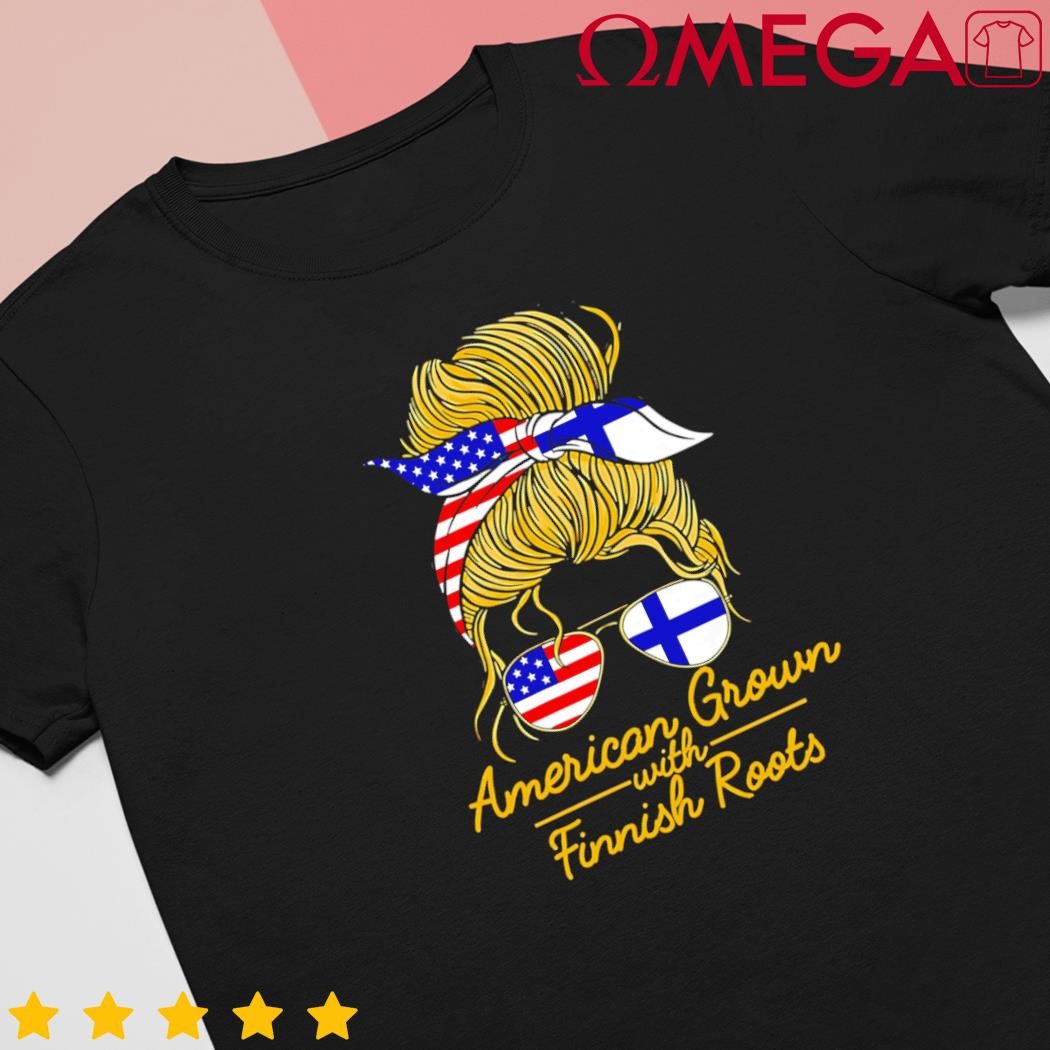 American Grown With Finnish Roots Finland And Usa Flag shirt