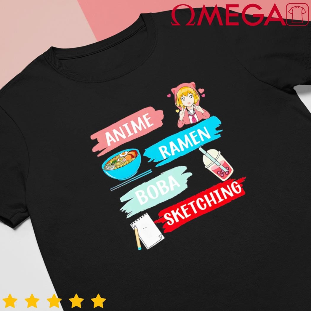 Anime Ramen Boba Sketching Kawaii Anime Lover Merch shirt