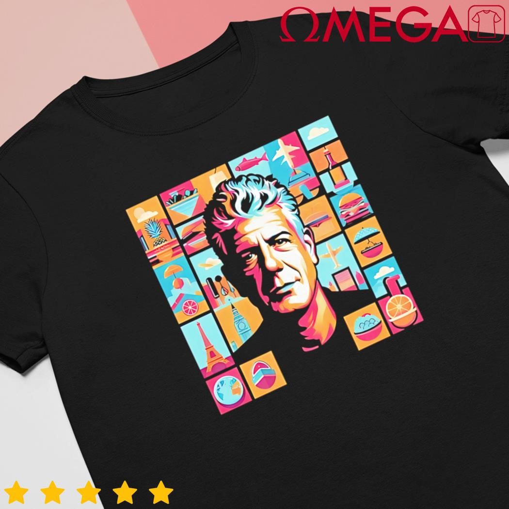 Anthony Bourdain Collage Art Retro shirt