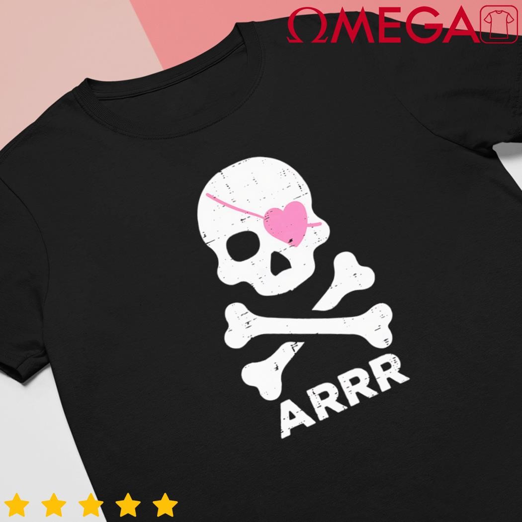 Arrr Pirate Heart Eyepatch Halloween shirt