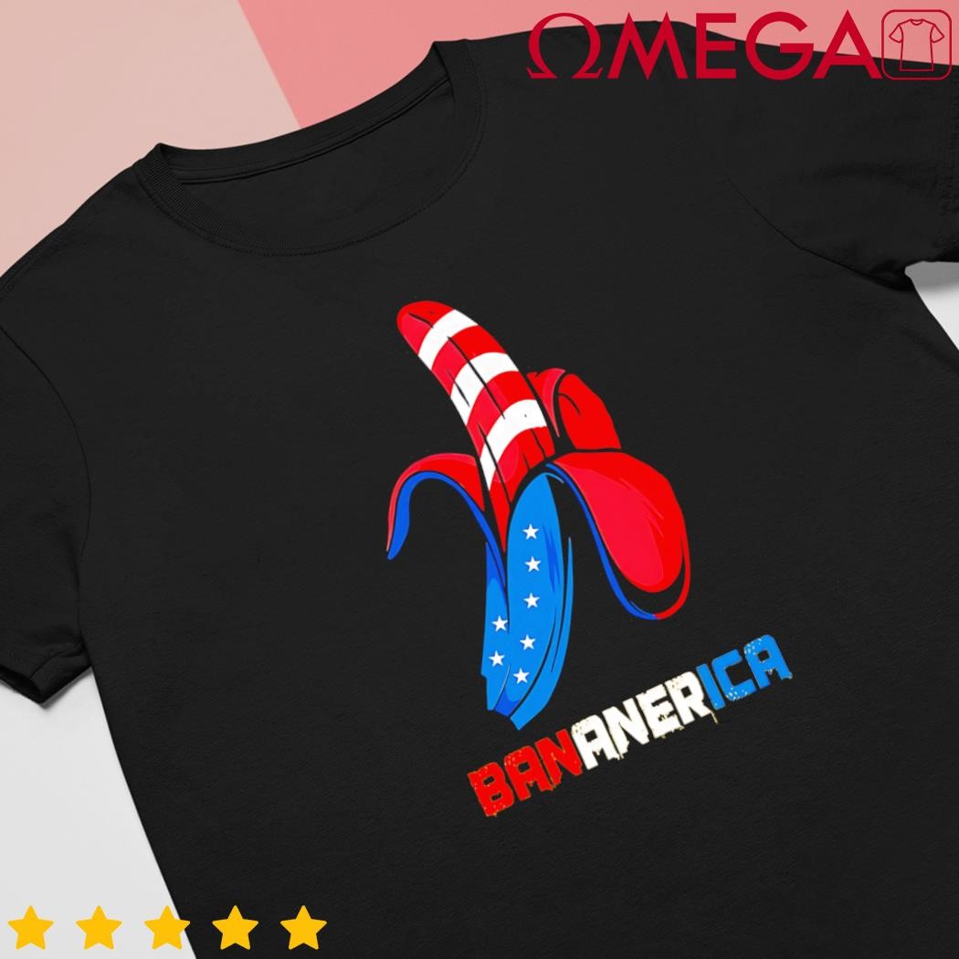 Banana US flag patriotic America party funny fruit costume shirt