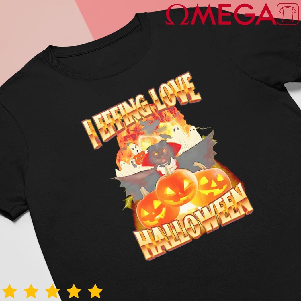 Black cat I effing love Halloween shirt