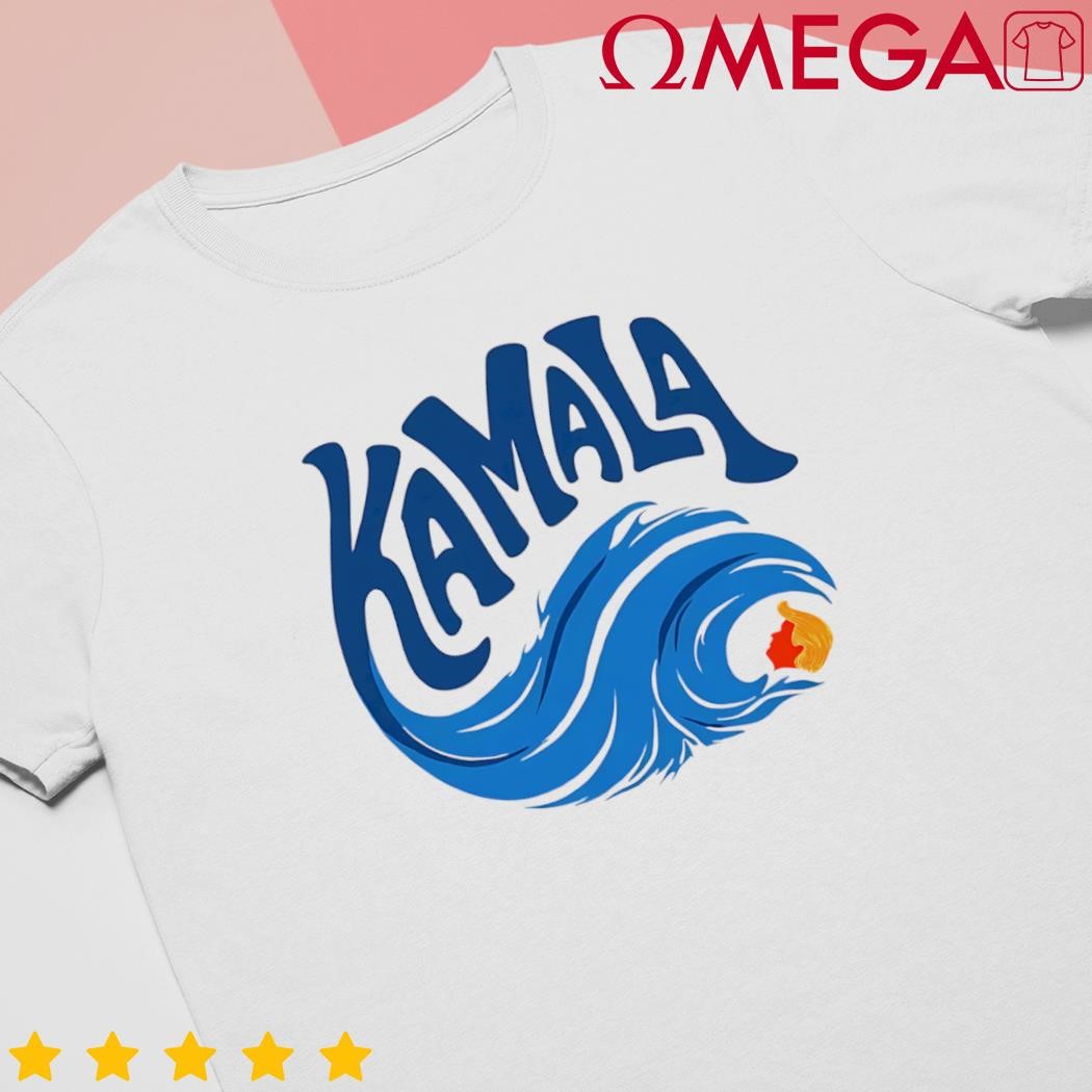 Blue cat wave for Kamala Harris Trump Cartoon shirt