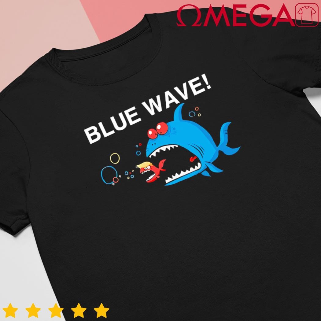 Blue wave 2024 big fish eat little fish Trump Hair cartoon shirt