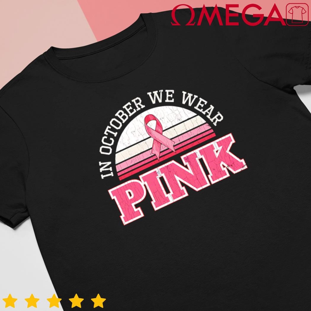 Breast Cancer Awareness Pumpkin Gift in October Retro shirt