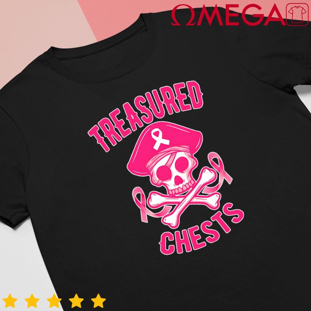 Breast Cancer Awareness Treasured Chests Ribbon Skull shirt