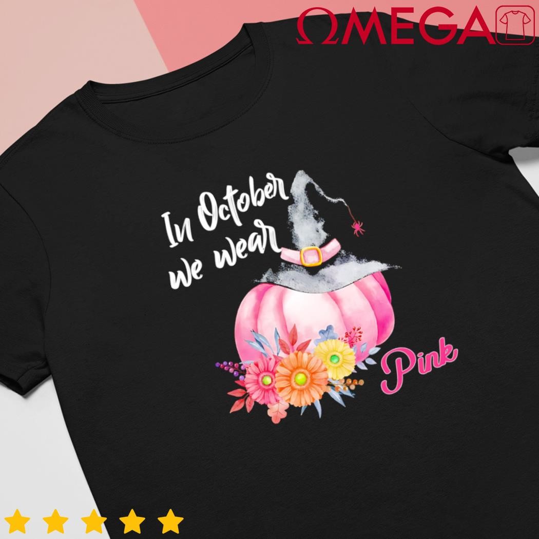 Breast Cancer Pumpkin Witch shirt