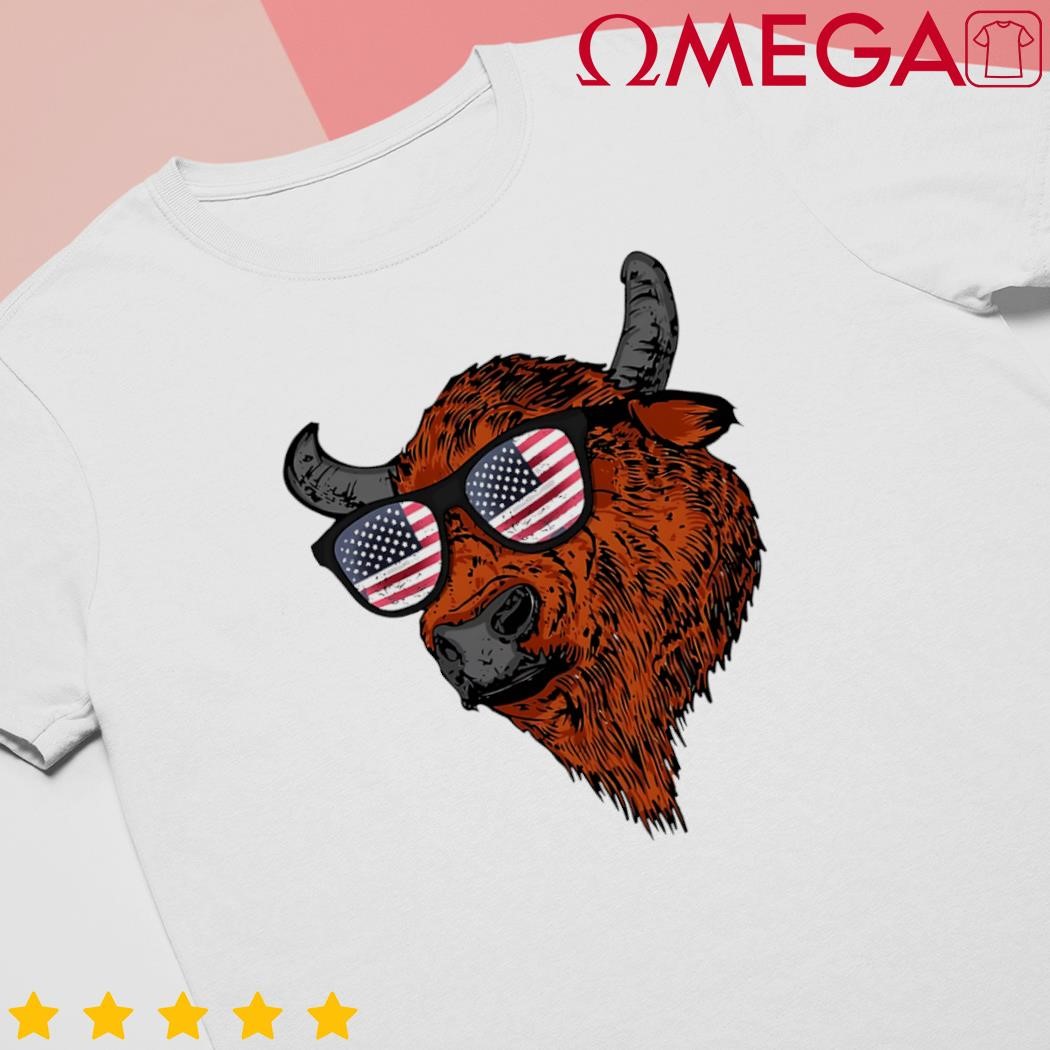 Buffalo American Flag Usa National Park Bison shirt